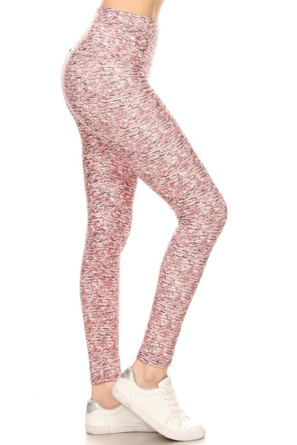 Yoga Band Banded Lined Multi Color Print Leggings 1