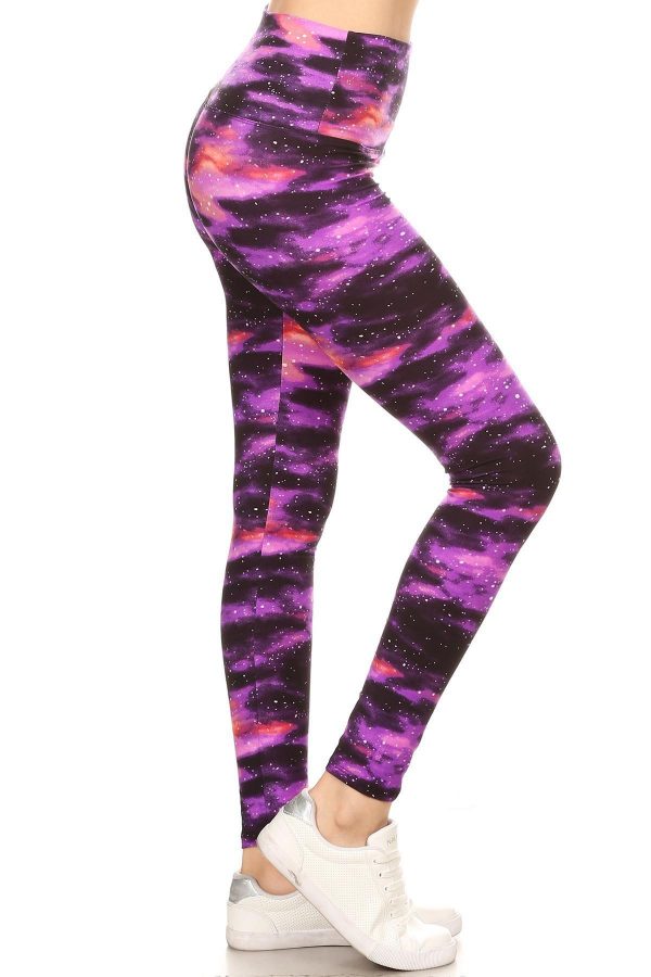 Yoga Band Pink Galaxy Graphic Print Leggings 1