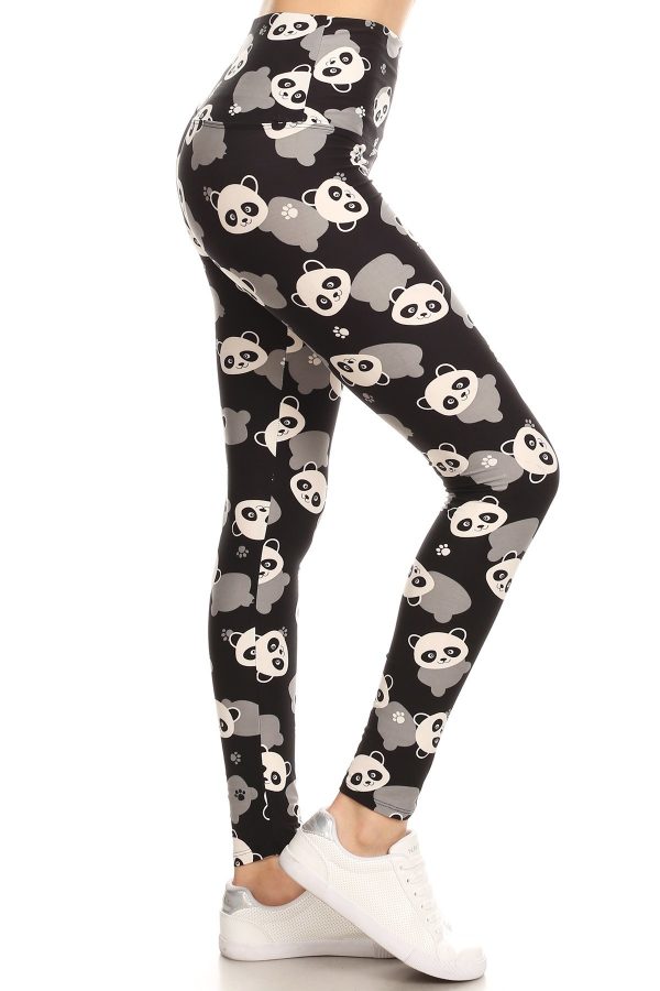 Yoga Band Panda Print Leggings 1