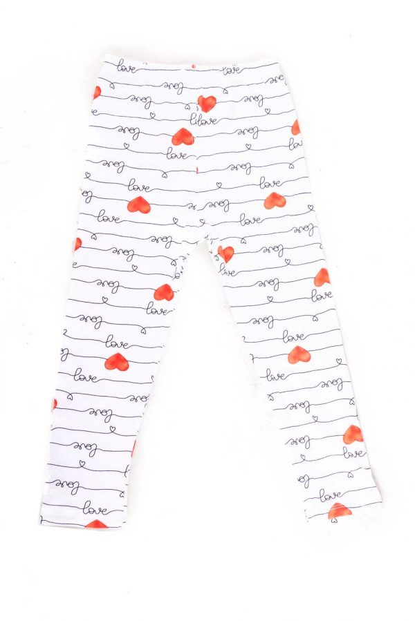Heart Love Letter Print Kids Leggings