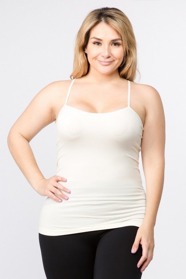 Solid Ivory Sexy Cami Tank Top 1