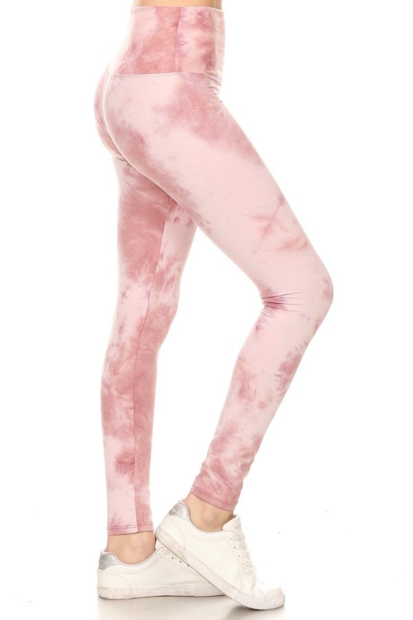 Yoga Band Banded Lined Tie Dye Printed Legging 1